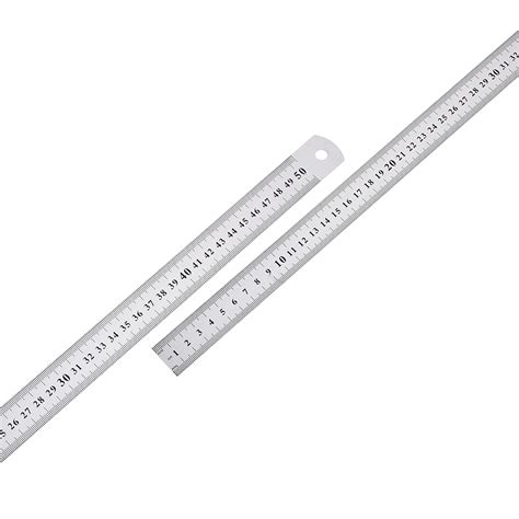 Straight Ruler 50cm 20 Inch Stainless Steel Double Scale Measuring Tool