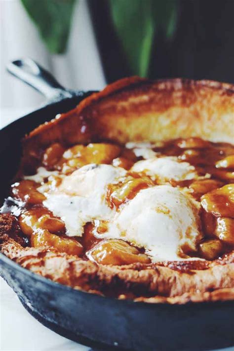 Bananas Foster Dutch Baby Easy Decadent Puffed Pancake With