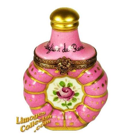 Pink Rose Perfume Bottle Limoges Box Retired