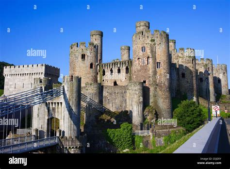 Wales Gwynedd Conwy Castle Stock Photo Alamy