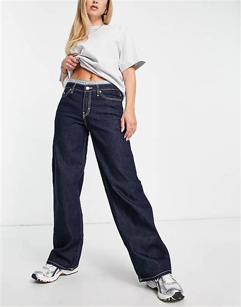 Weekday Ample Low Rise Baggy Jeans In Indigo Asos