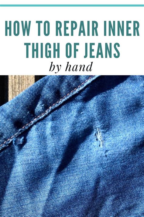 How To Fix Ripped Jeans Inner Thigh By Hand Super Easy