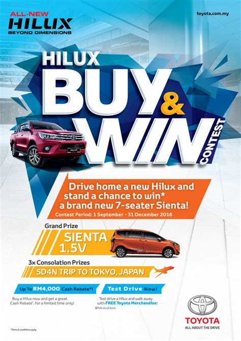 This was the crunch match they really had to win to stand a chance of staying up. 'Toyota Hilux Buy & Win' contest by UMW Toyota Motor ...