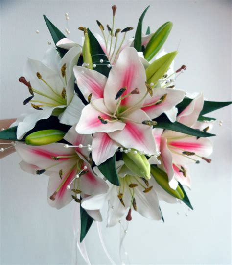 Royal blue rhinestone rose calla lily bridal bouquet & boutonniere. Wedding bouquet posy,real touch pink & ivory lillies ...