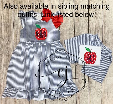 Monogram Back To School Apple Dress For Baby Toddler Girls Etsy