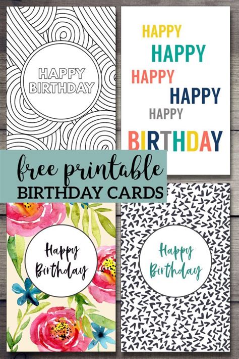 Print birthday cards from our collection of printable birthday cards. Free Printable Birthday Cards | Paper Trail Design | Happy ...