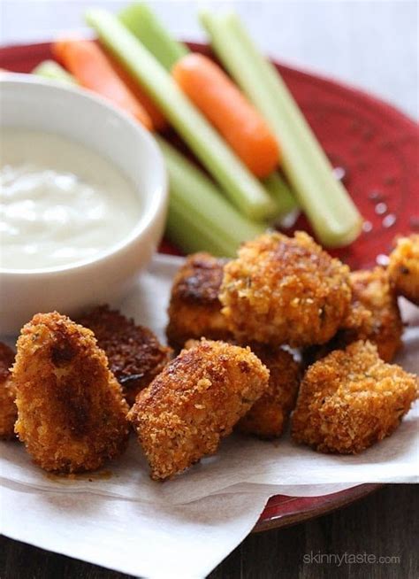 • easy chicken nuggets delivers on the easy part of its name, but they're insanely delicious too. Baked Buffalo Chicken Nuggets | Skinnytaste