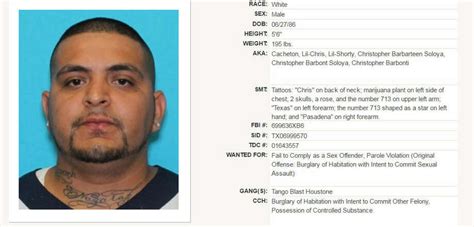 Houston Sex Offender With Tango Blast Connections Added To Dps S Most Wanted Houston Chronicle