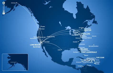 Jetblue Airways Route Map From Long Beach