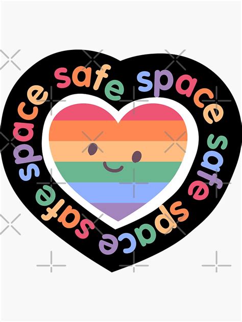 LGBTQ Sign Safe Space Equality Rainbow Heart Sticker For Sale By Aronia Redbubble