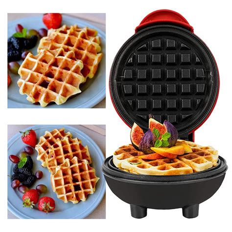 2 Pack Waffle Maker Electric Breakfast Waffle Machine Quick Heating And 4