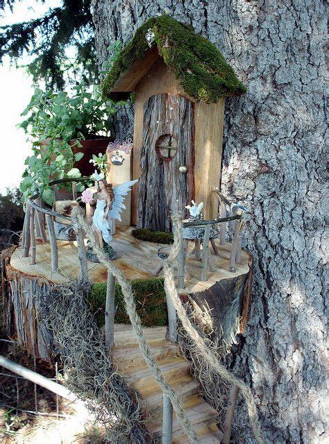 A Tree House Built Into The Side Of A Tree