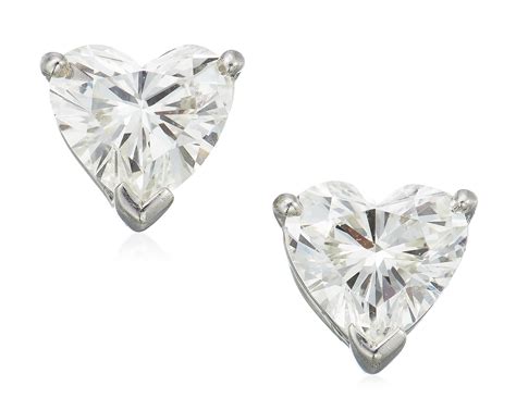 Tiffany And Co Heart Shaped Diamond Stud Earrings Christies