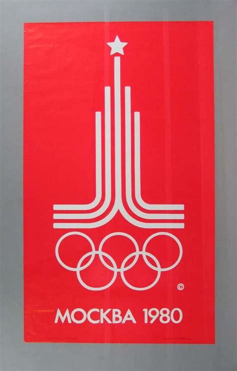 Poster 1980 Moscow Olympic Games Logo Australian Sports Museum