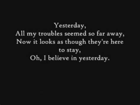 Yesterday-The Beatles- Lyrics - YouTube