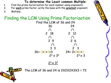 Ppt Finding The Lcm Using Prime Factorization Powerpoint Presentation