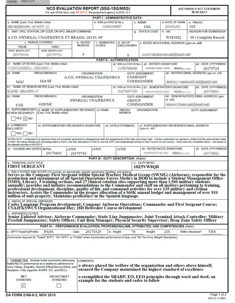 Ncoer Template New Ncoer Support Form Examples My XXX Hot Girl