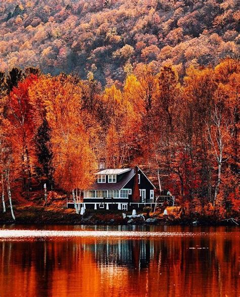 Lake Elmore Cabin In Vermont Lake House Fall Foliage Beautiful Fall