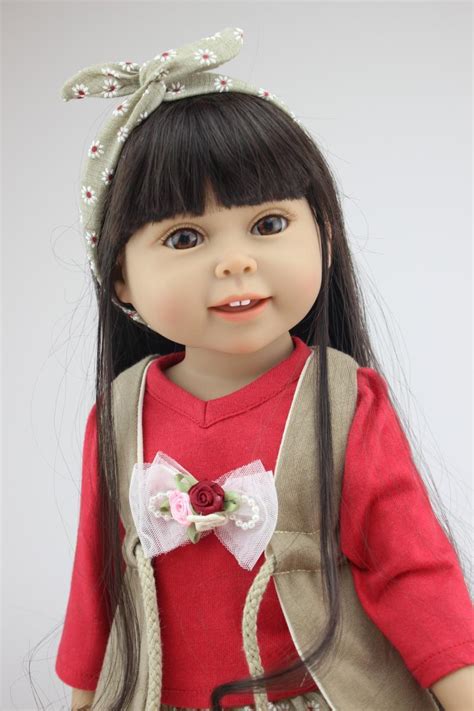Buy 18 45cm Girl Dolls Black Long Hair Beauty