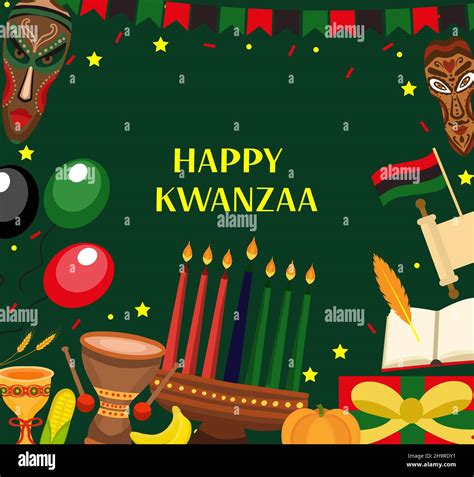 Happy Kwanzaa Poster Greeting Card African American Holiday Festival