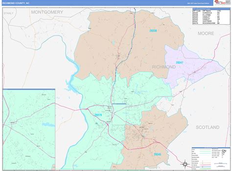 Richmond County, NC Wall Map Color Cast Style by MarketMAPS - MapSales