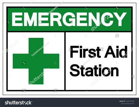 Emergency First Aid Station Symbol Sign Stock Vector Royalty Free