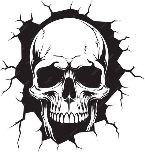 Premium Vector Cracked Wall Mystery The Enigmatic Skull Emblem Skulls
