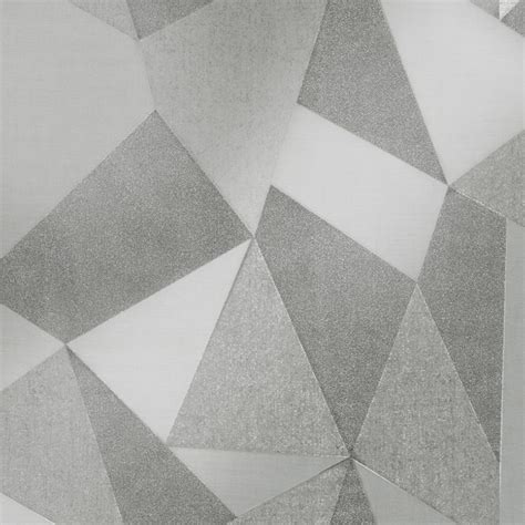 Geometric Fractal Wallpaper Soft Silver Grey Wallpaper