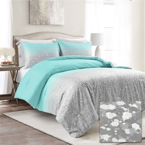 Lush Decor Aqua Ombre Twin Comforter Polyester With Polyester Fill In