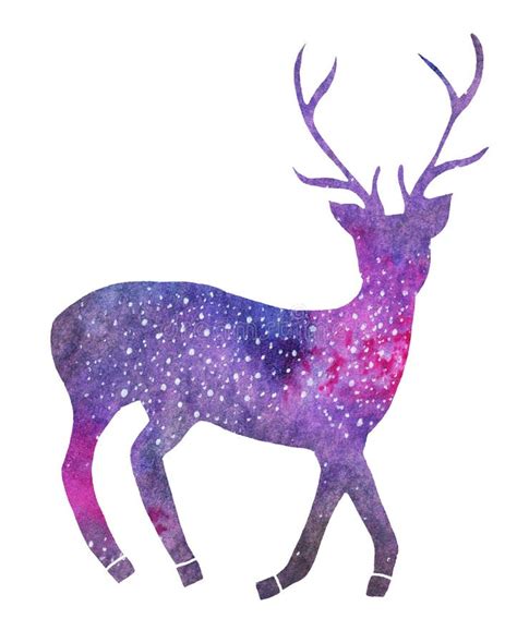 Galaxy Deer Hand Drawn Cosmic Deer Stock Illustration Illustration