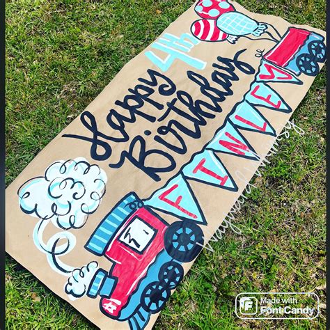 Hand Painted Custom Party Banner Birthday Banner Kraft Paper Etsy