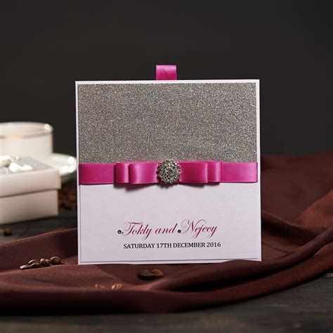 Free shipping on orders $79+! Elegant Pocket Wedding Invitations Card With Rose Ribbon & Rhinestone Buckle Birthday ...