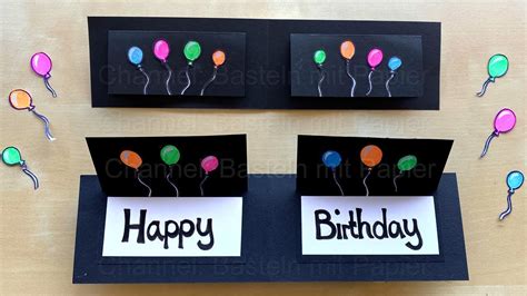 Basteln mit Papier: Glückwunschkarte zum Geburtstag als Geschenk selber