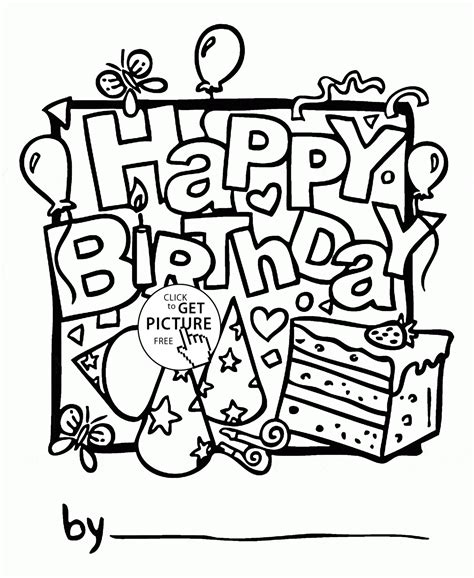 Happy Birthday Card Printable Coloring Nice Happy Birthday Card