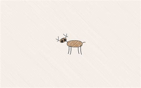 Minimalistic Deer Artwork Free Wallpaper
