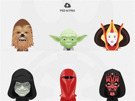 Free Set Of Star Wars Avatars Vol 2 Cartoon Tutorial Illustrators