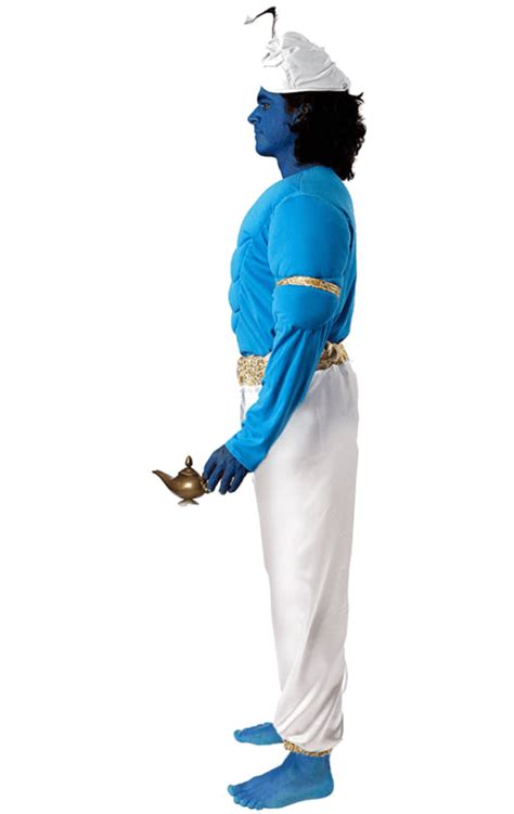 Adult Blue Genie Costume Aladdin Movie Fancy Dress Ebay