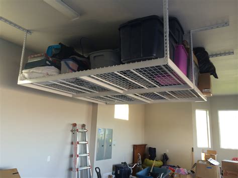 Overhead storage racks for garage ceiling hanging shelves steel white organizing. Ceiling Racks | Affordable Overhead Storage Racks ...