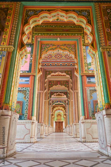 Patrika Gate Inside Arch In Jawahar Circle In Pink City Jaipur India