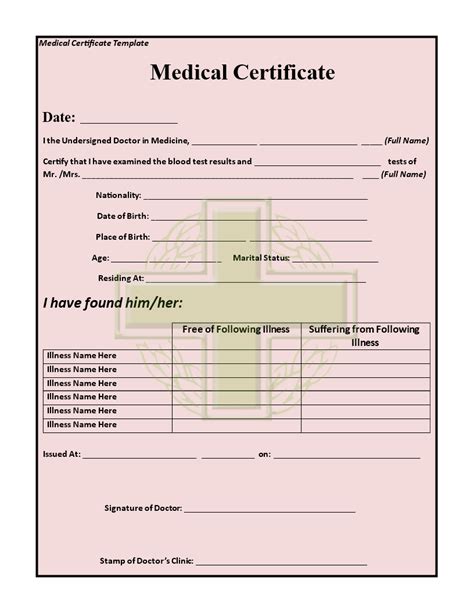 25 Medical Certificate Templates For Leave Pdf Docs Word
