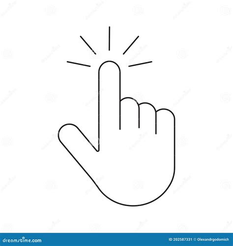 Hand Click Icon Clicking Finger Pointer Vector Symbol Isolated Stock