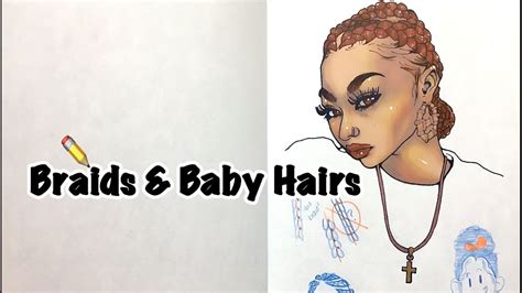 Sketching Braids And Baby Hairs Youtube