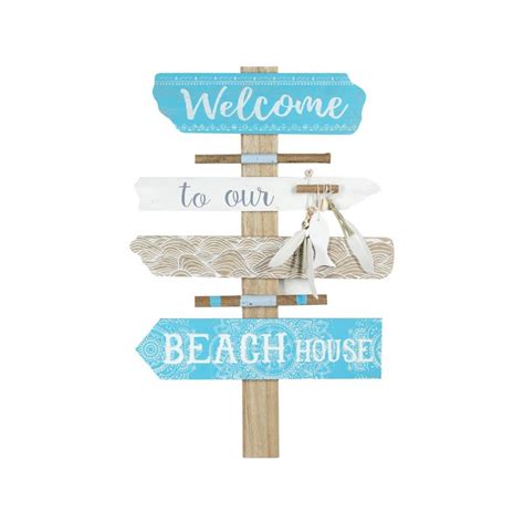 Welcome To Our Beach House Wooden Sign 32x15x475cm Groovy The Store