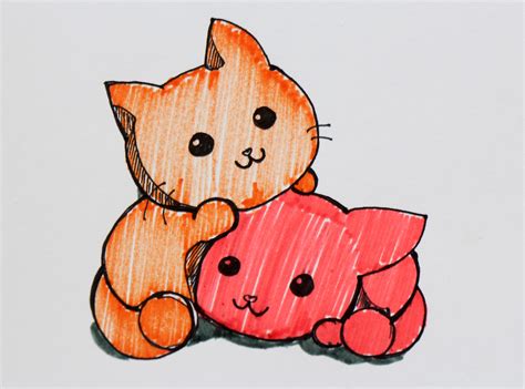 Image of how to draw kawaii cute animals characters from lowercase letters easy to draw anime and manga drawing for kids cartooning for kids learning how. How to Draw Two Cute Anime Cats (with Pictures) - wikiHow