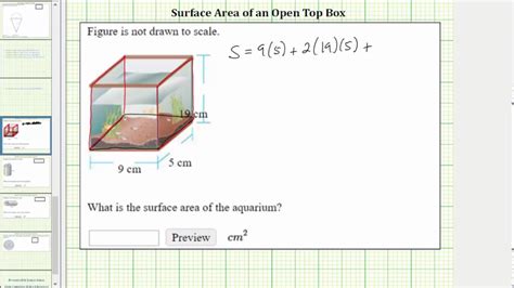 Find The Surface Area Of An Open Top Box Youtube