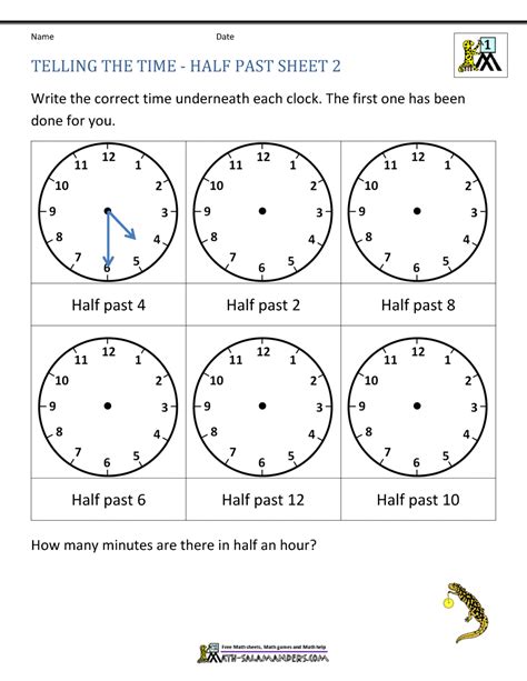 Clock Worksheet Grade 4