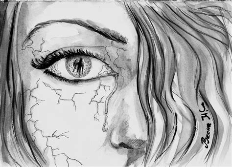 Shattering Dark Art Drawings Emotional Art Drawings