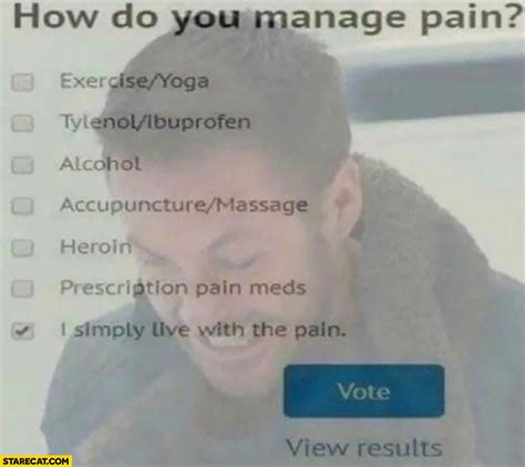 How Do You Manage Pain I Simply Live With The Pain Poll Vote