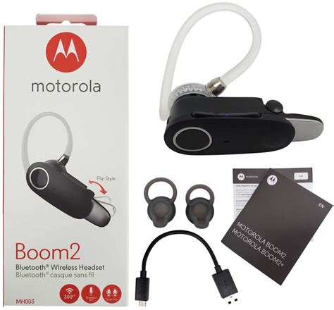 Motorola Boom 2 Hd Audio Flip Bluetooth Wireless Headset Foldable With