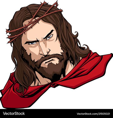 Jesus Superhero Portrait Royalty Free Vector Image
